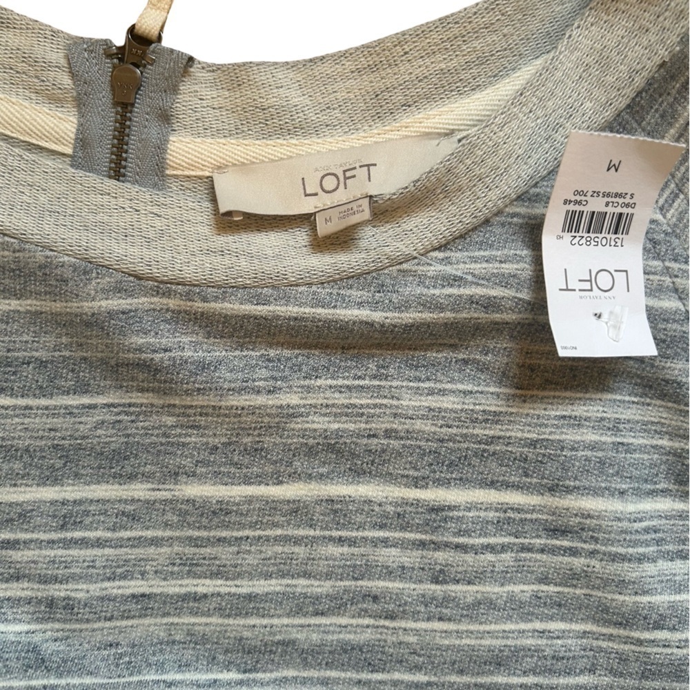 LOFT Space Dyed Women’s Gray Cinched Waist Sweatshirt Dress New With Tags Size M - Picture 5 of 8